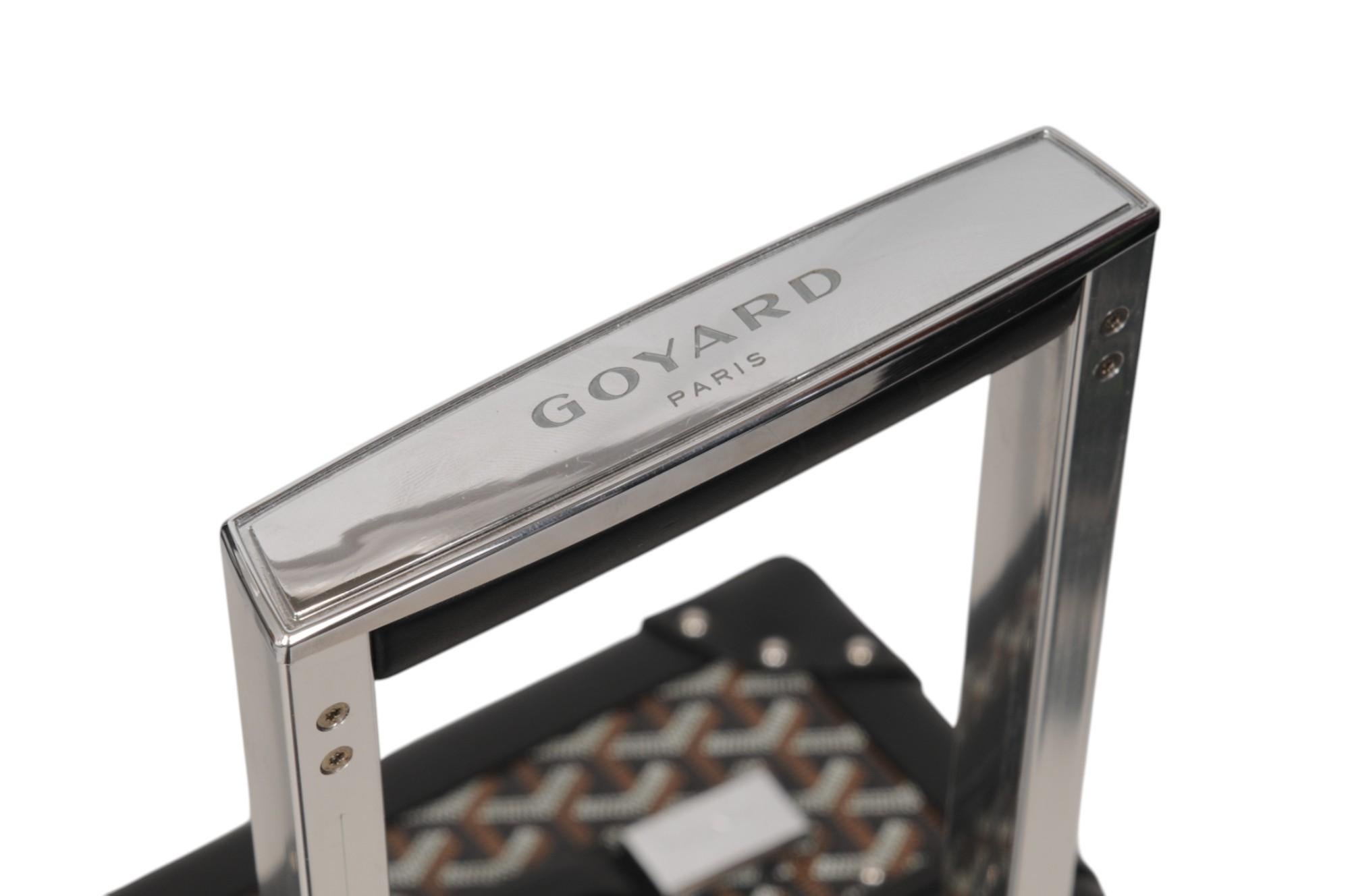 Goyard Schwarz beschichtetem Segeltuch Bourget Trolley PM Rolling Travel Trunk Gepäck tragen im Angebot 16