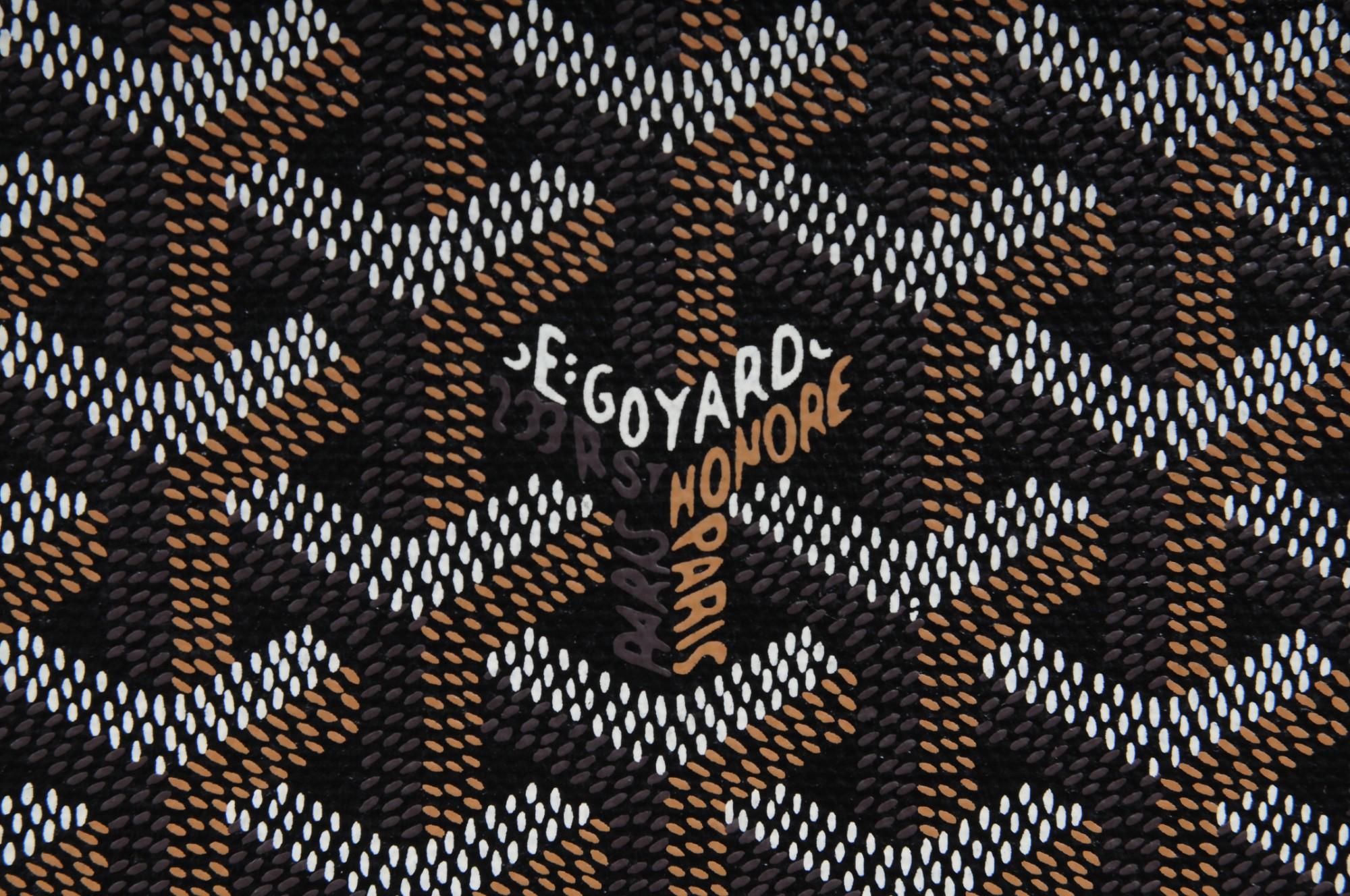 Goyard Schwarz beschichtetem Segeltuch Bourget Trolley PM Rolling Travel Trunk Gepäck tragen im Zustand „Gut“ im Angebot in North Miami, FL