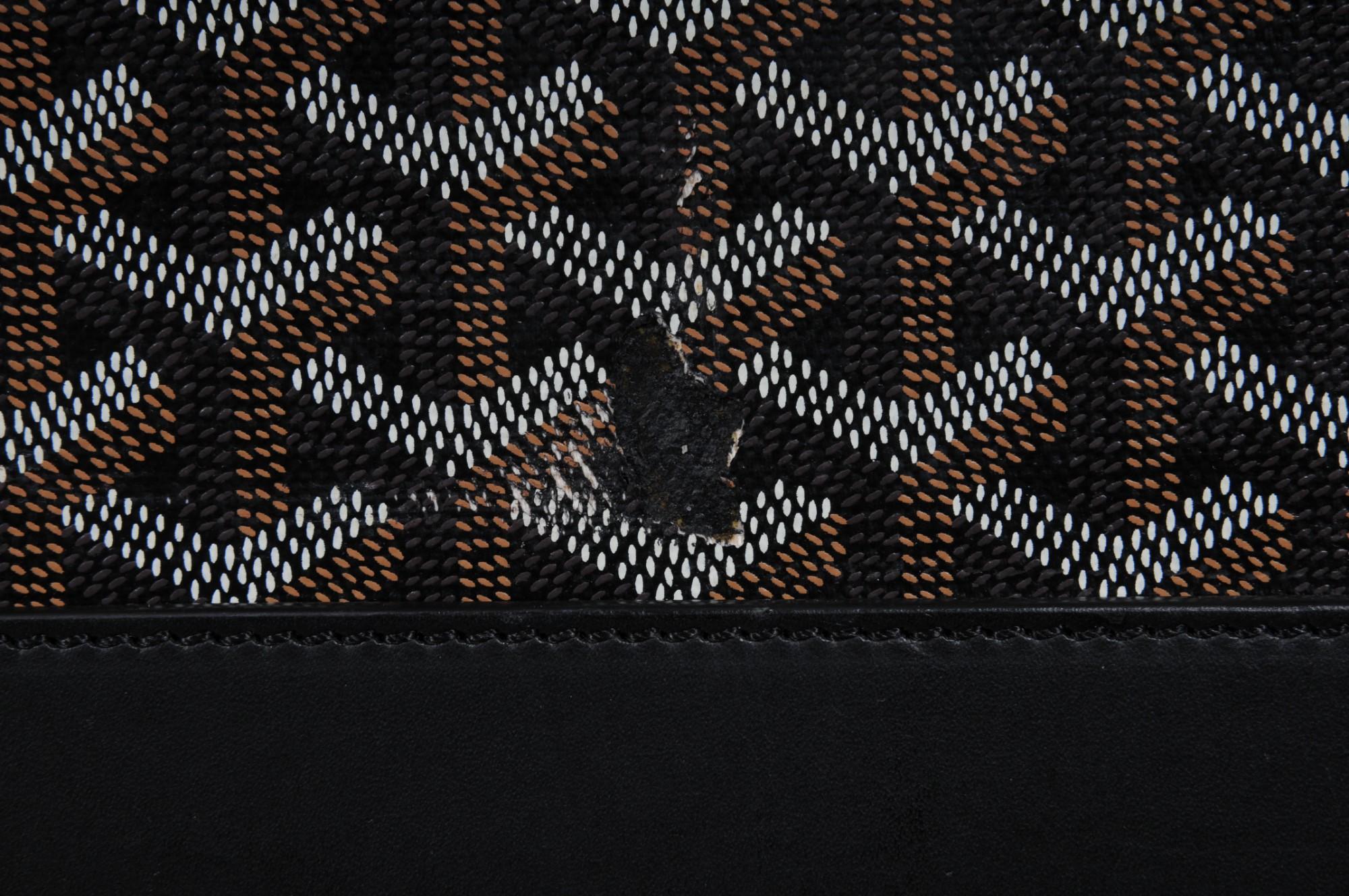 Goyard Schwarz beschichtetem Segeltuch Bourget Trolley PM Rolling Travel Trunk Gepäck tragen im Angebot 5