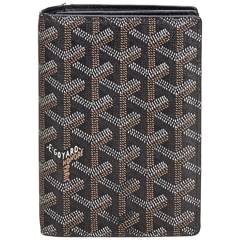 Goyard Black Coated Canvas Fabric Goyardine Long Wallet France w/ Box