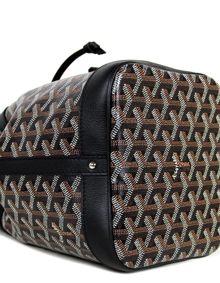 Goyard Black Coated Canvas Goyardine Petit Flot PM Convertible Bucket Bag at 1stDibs
