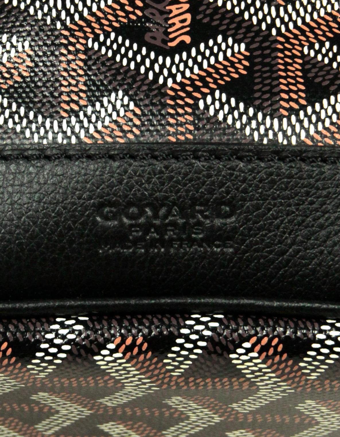 Goyard Black Coated Canvas Goyardine Petit Flot PM Convertible Bucket Bag In Excellent Condition In New York, NY