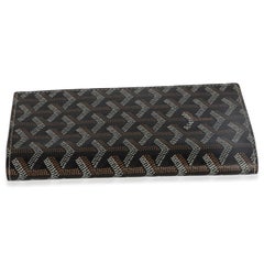 Goyard Black Gold Goyardine Canvas Saint-Lambert Wallet