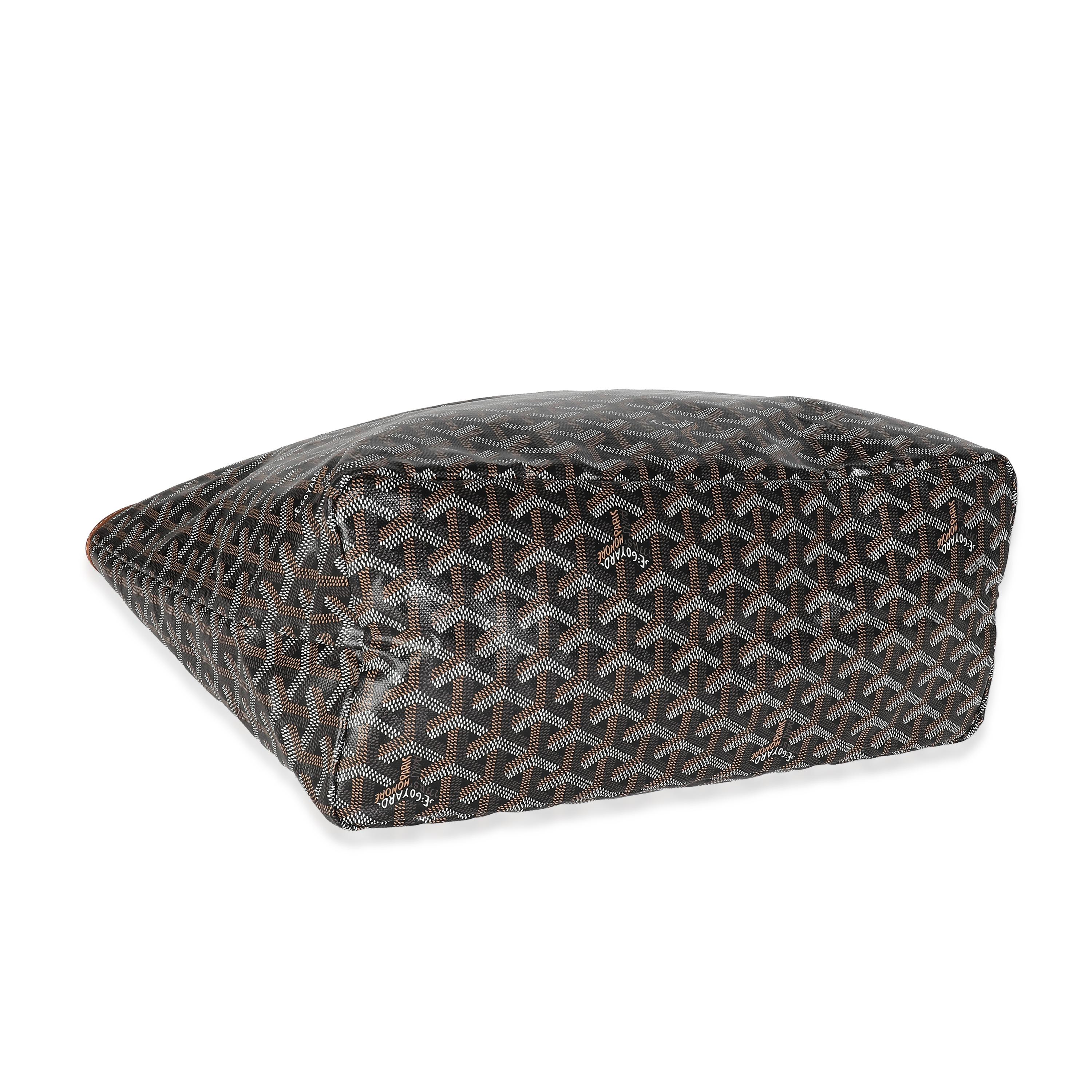 Women's or Men's Goyard Black Gold Goyardine Canvas Saint Louis PM For Sale