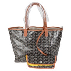 Goyard Black Gold Goyardine Canvas Saint Louis PM