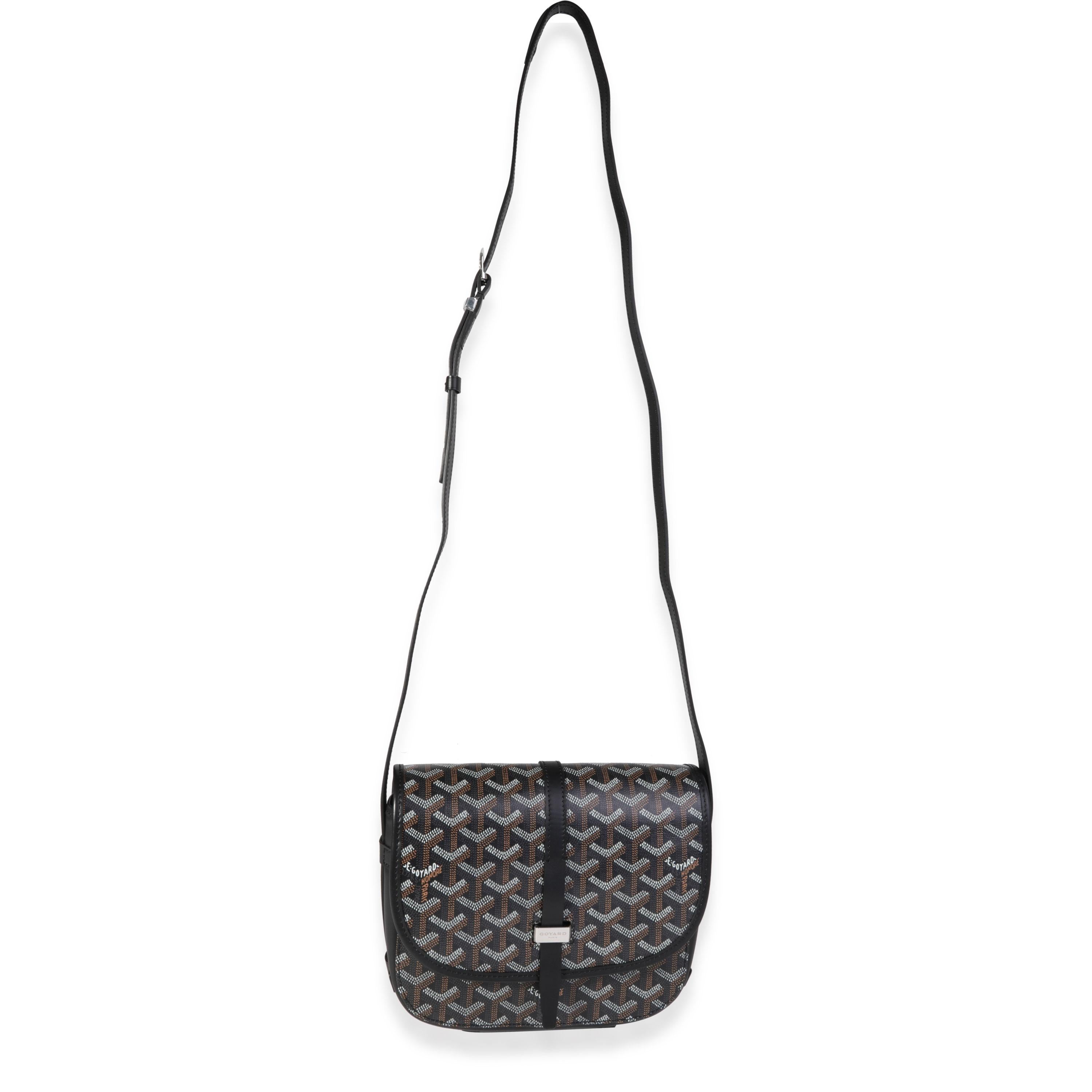Listing Title: Goyard Black Goyardine Belvédère II PM
SKU: 121026
Condition: Pre-owned 
Handbag Condition: Very Good
Condition Comments: Very Good Condition. Some plastic to hardware. Light scuffing and creasing to inner flap. Light marks to