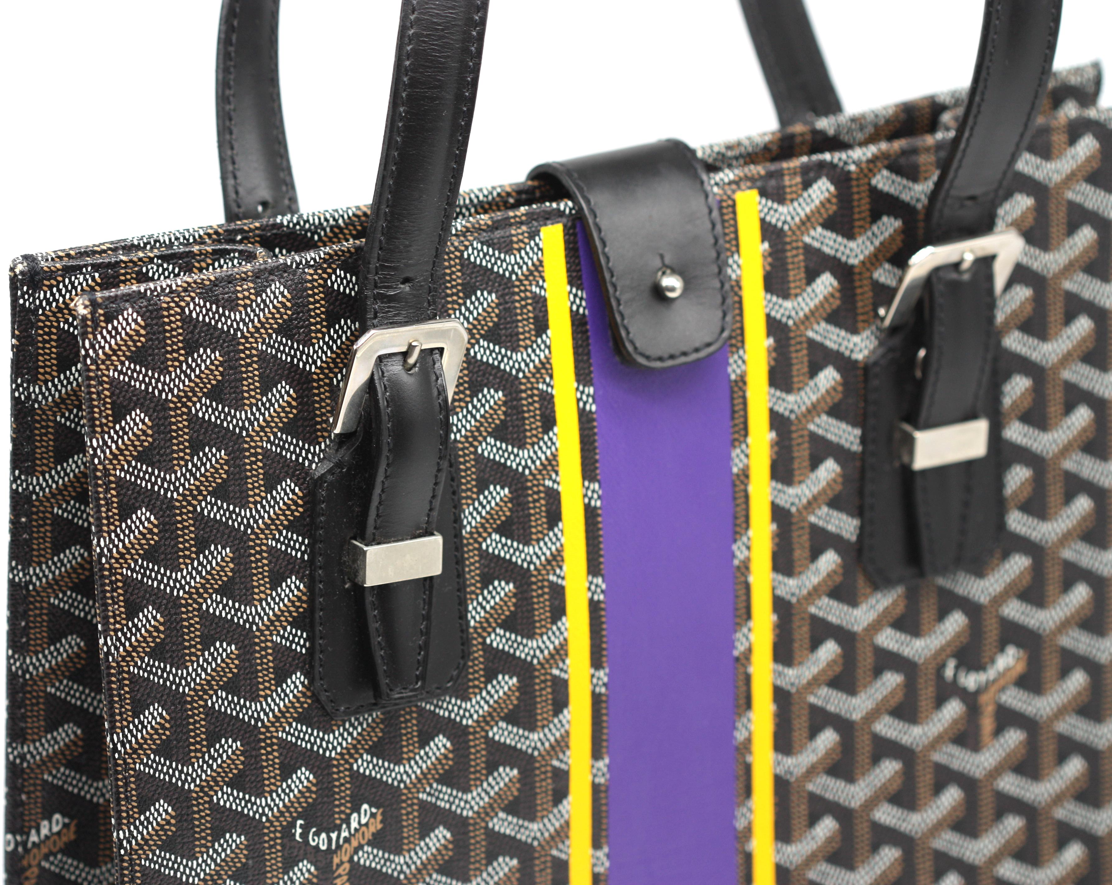Goyard Black Goyardine Canvas and Chevroches Calfskin Tote For Sale 1