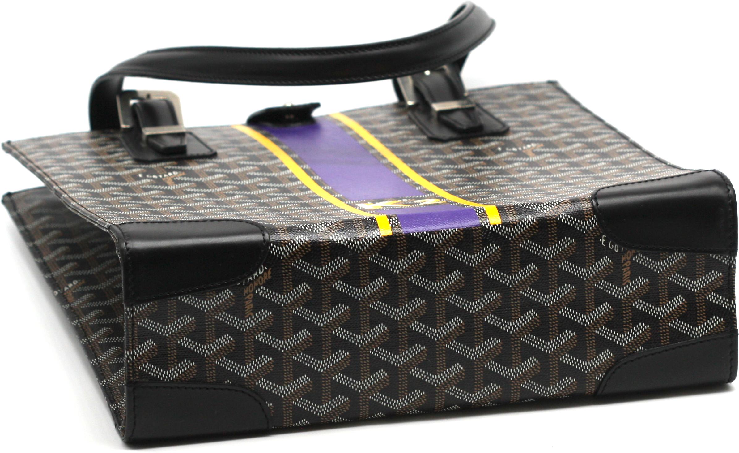 Goyard Black Goyardine Canvas and Chevroches Calfskin Tote For Sale 3