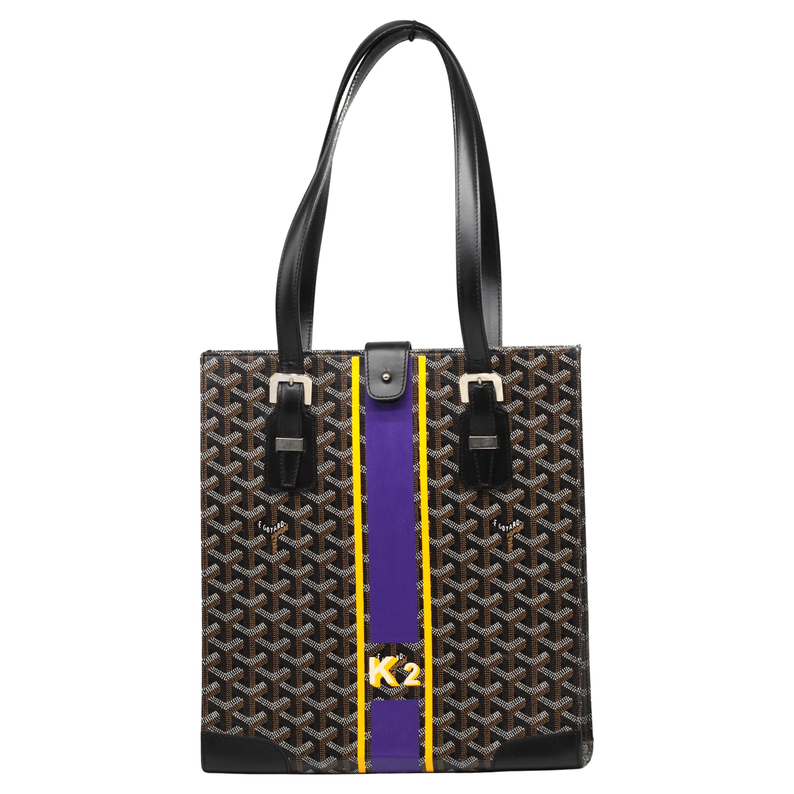 Goyard Black Goyardine Canvas and Chevroches Calfskin Tote For Sale