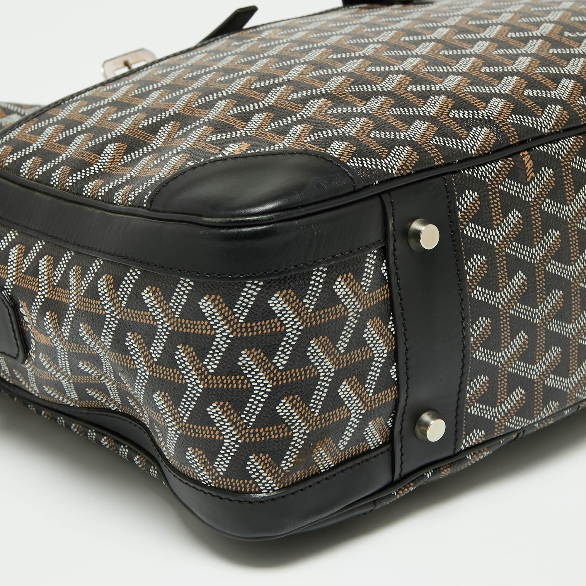 Goyard Black Goyardine Canvas and Leather Ambassade Briefcase In Good Condition In Dubai, Al Qouz 2