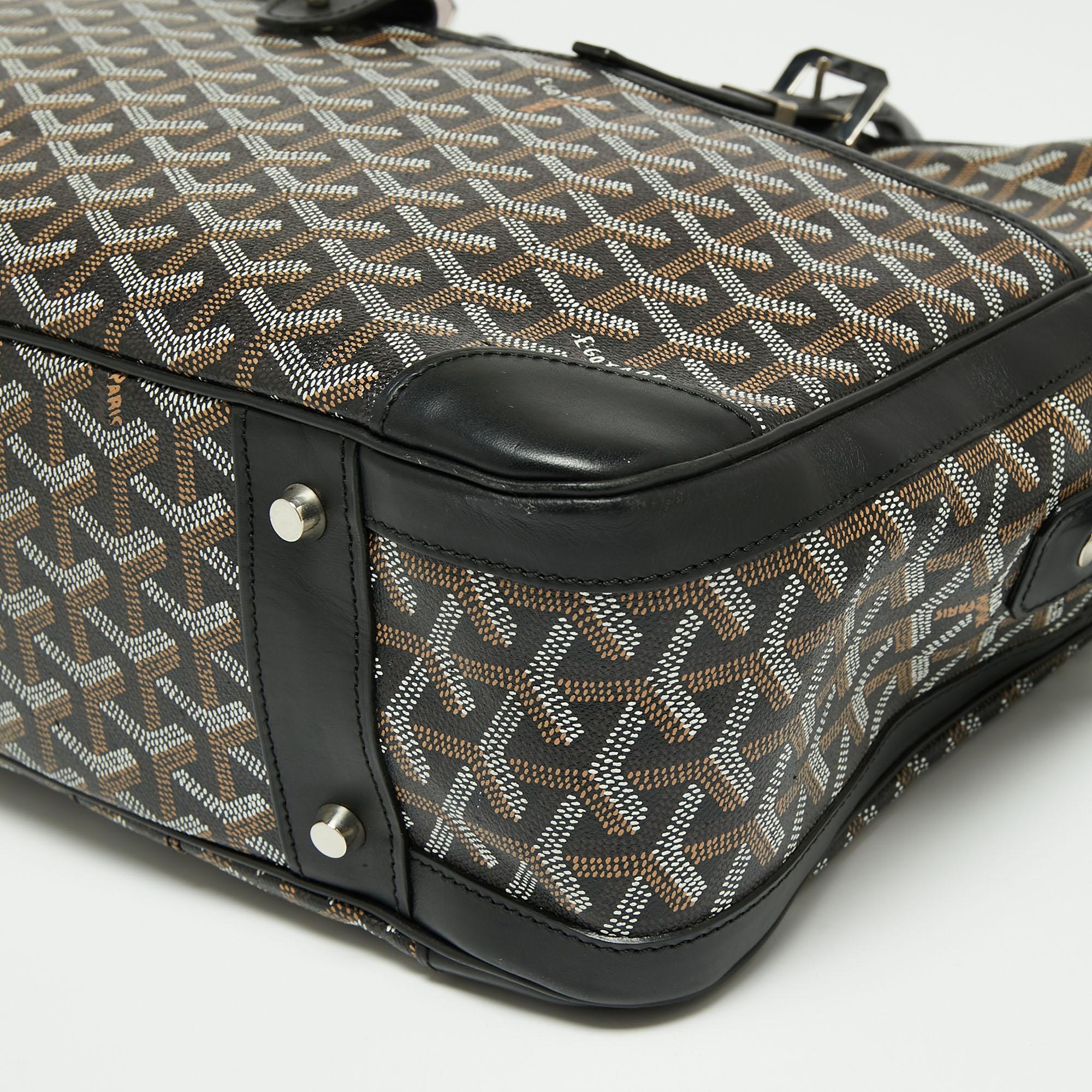 Men's Goyard Black Goyardine Canvas and Leather Ambassade Briefcase