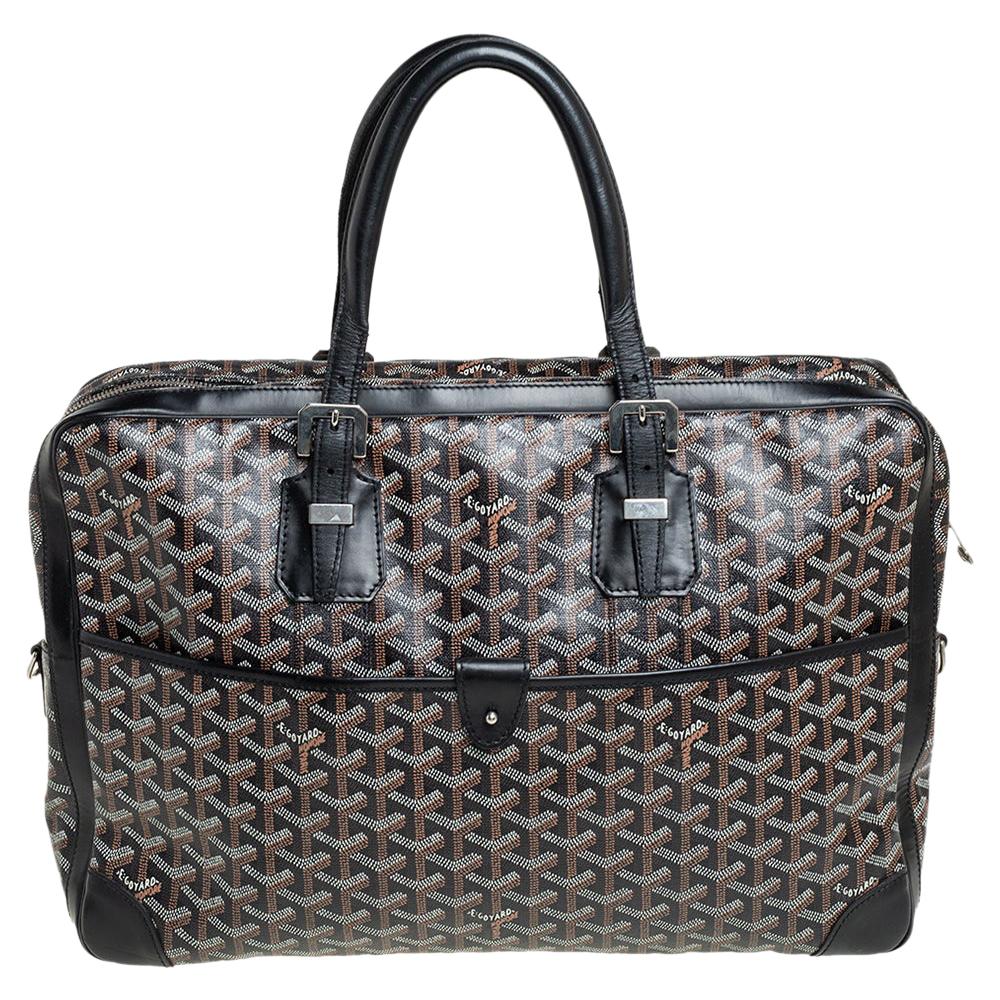 Goyard Black Goyardine Canvas and Leather Ambassade MM Briefcase