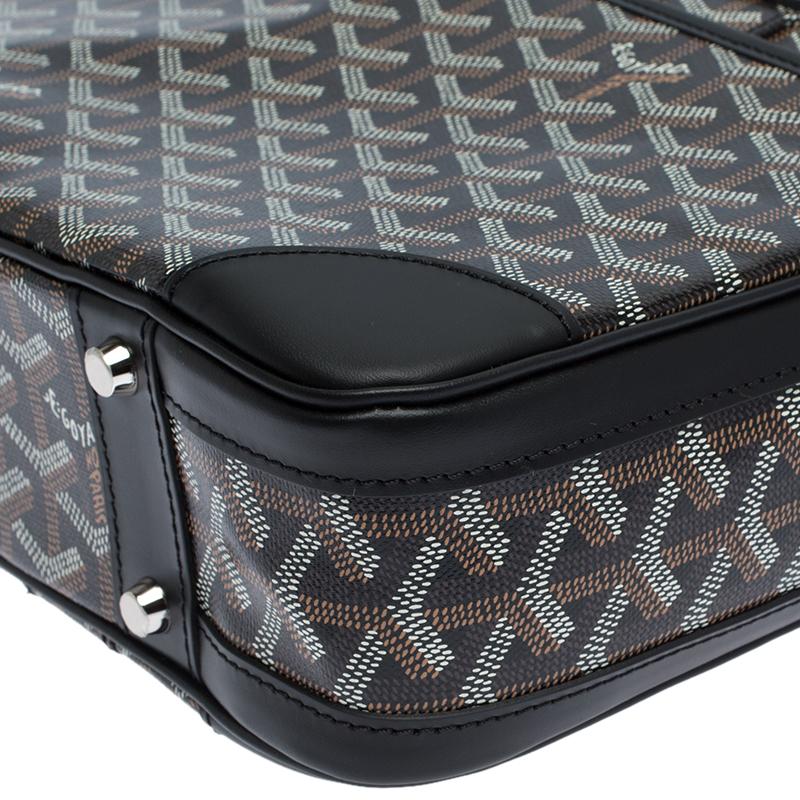 Goyard Maletín Ambassade PM de lona y piel Goyardine negra 5