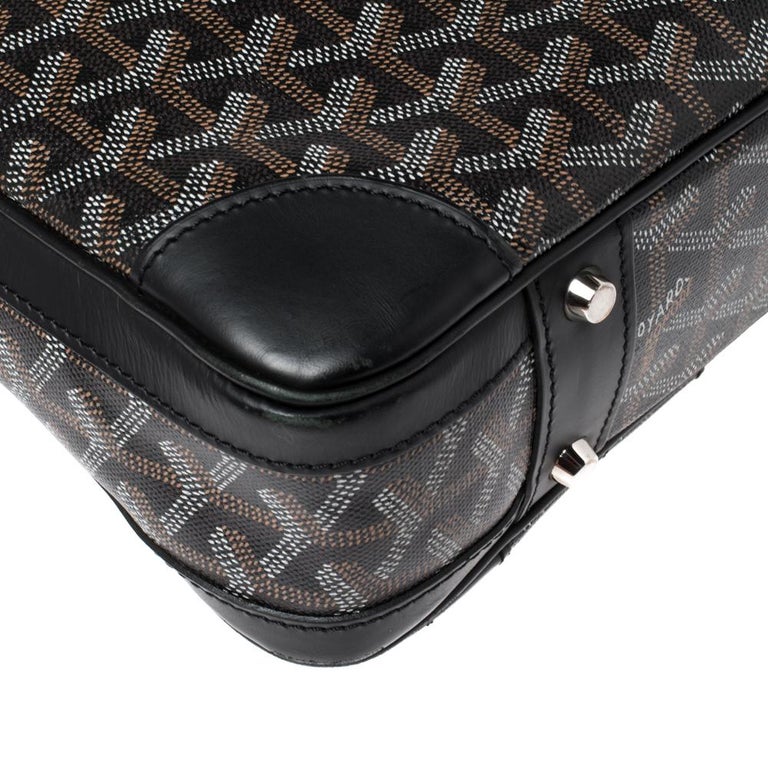 Goyard Ambassade Leather Canvas Business Bag Black Pm Briefcase Vintage