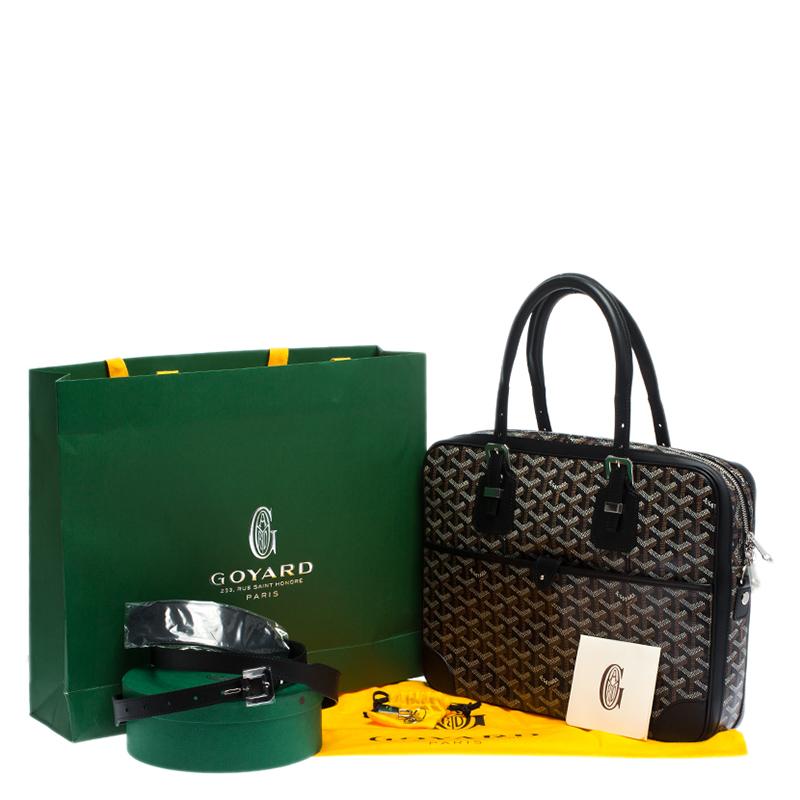 Goyard Maletín Ambassade PM de lona y piel Goyardine negra 6