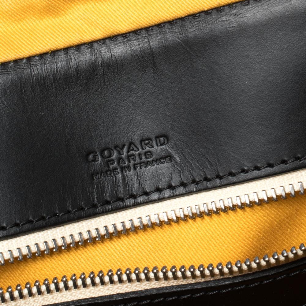 Goyard Schwarzes Goyardine Ambassade PM Aktentasche aus Segeltuch und Leder 2