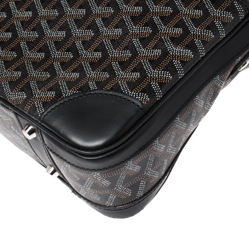 Goyard Schwarzes Goyardine Ambassade PM Aktentasche aus Segeltuch und Leder 4
