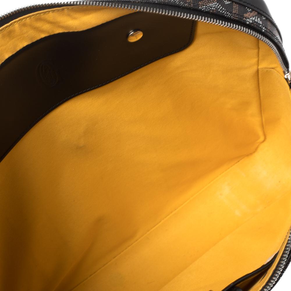 Goyard Schwarzes Goyardine Ambassade PM Aktentasche aus Segeltuch und Leder 5