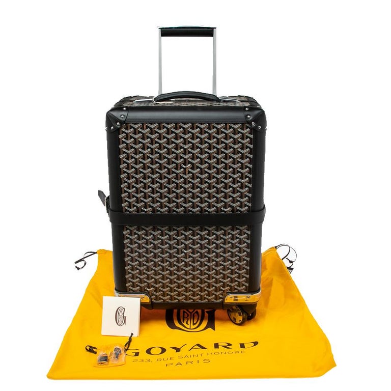 Goyard Rare Rolling Suitcase Luggage With Steamer Trunk Details Wheeled  Trolley