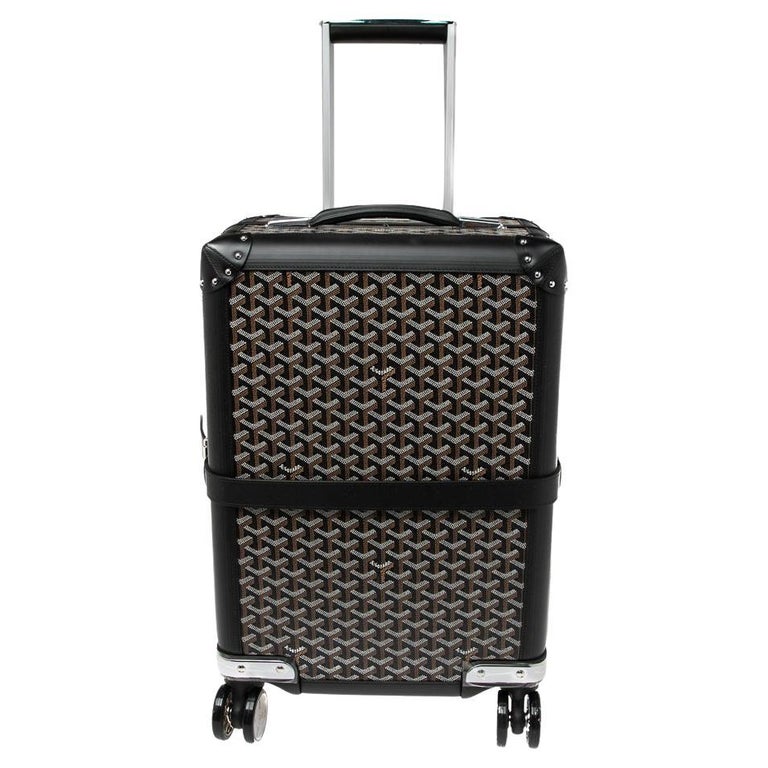 Goyard Black Goyardine Canvas Bourget PM Trolley Luggage Bag