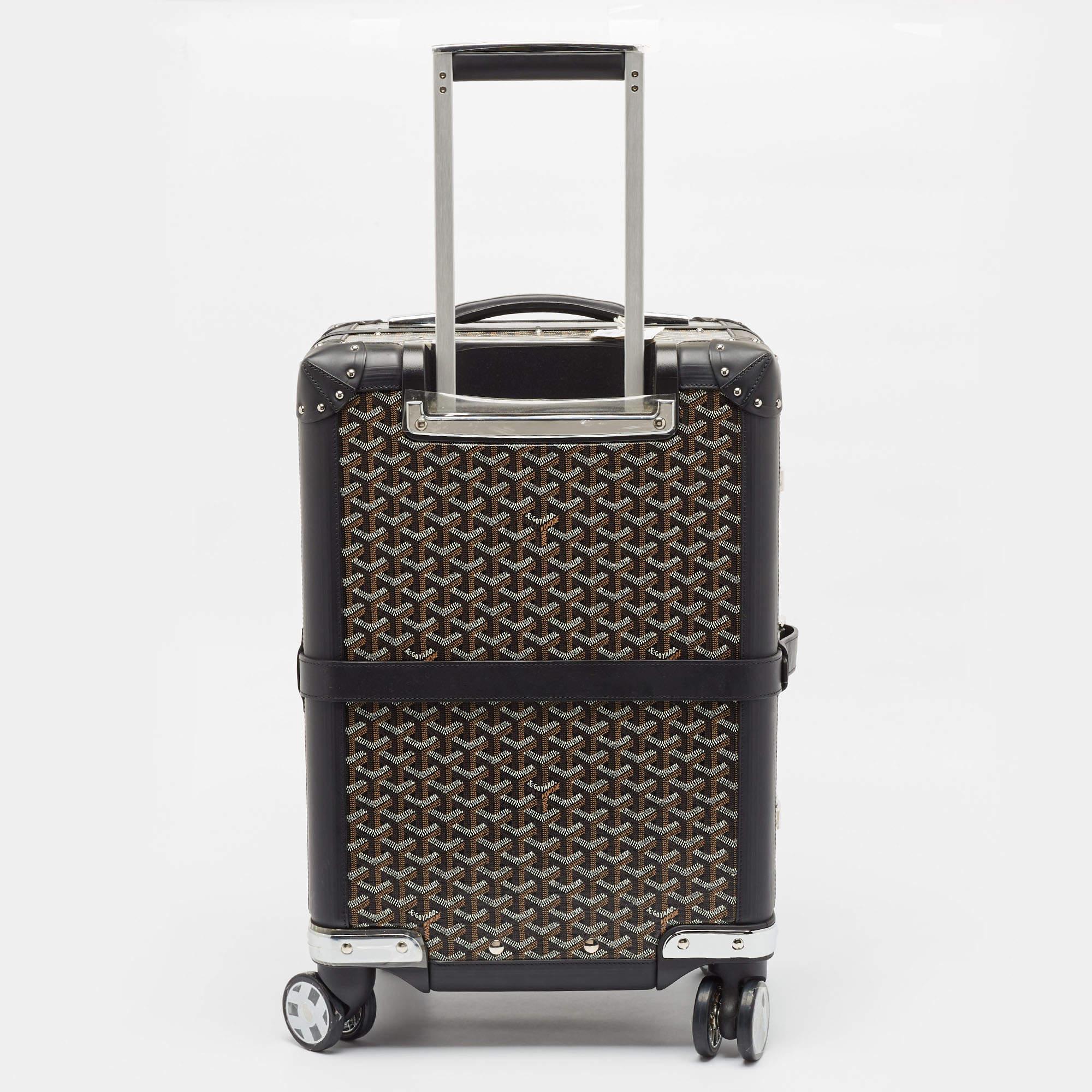 Men's Goyard Black Goyardine Canvas and Leather Bourget PM Trolley