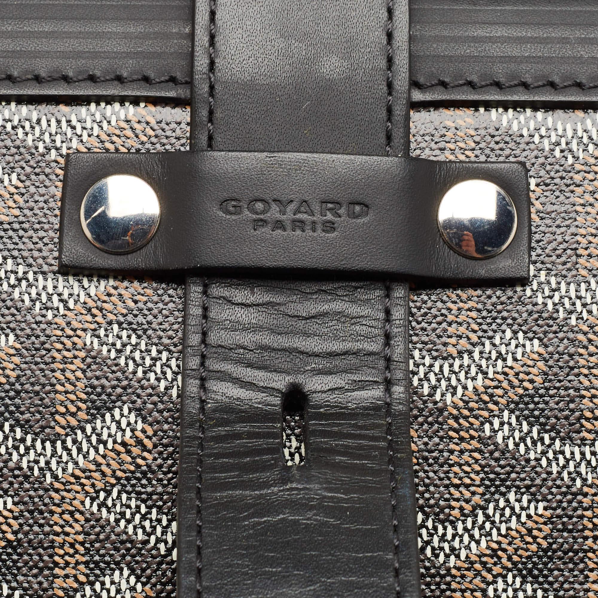Goyard Black Goyardine Canvas and Leather Bourget PM Trolley 1