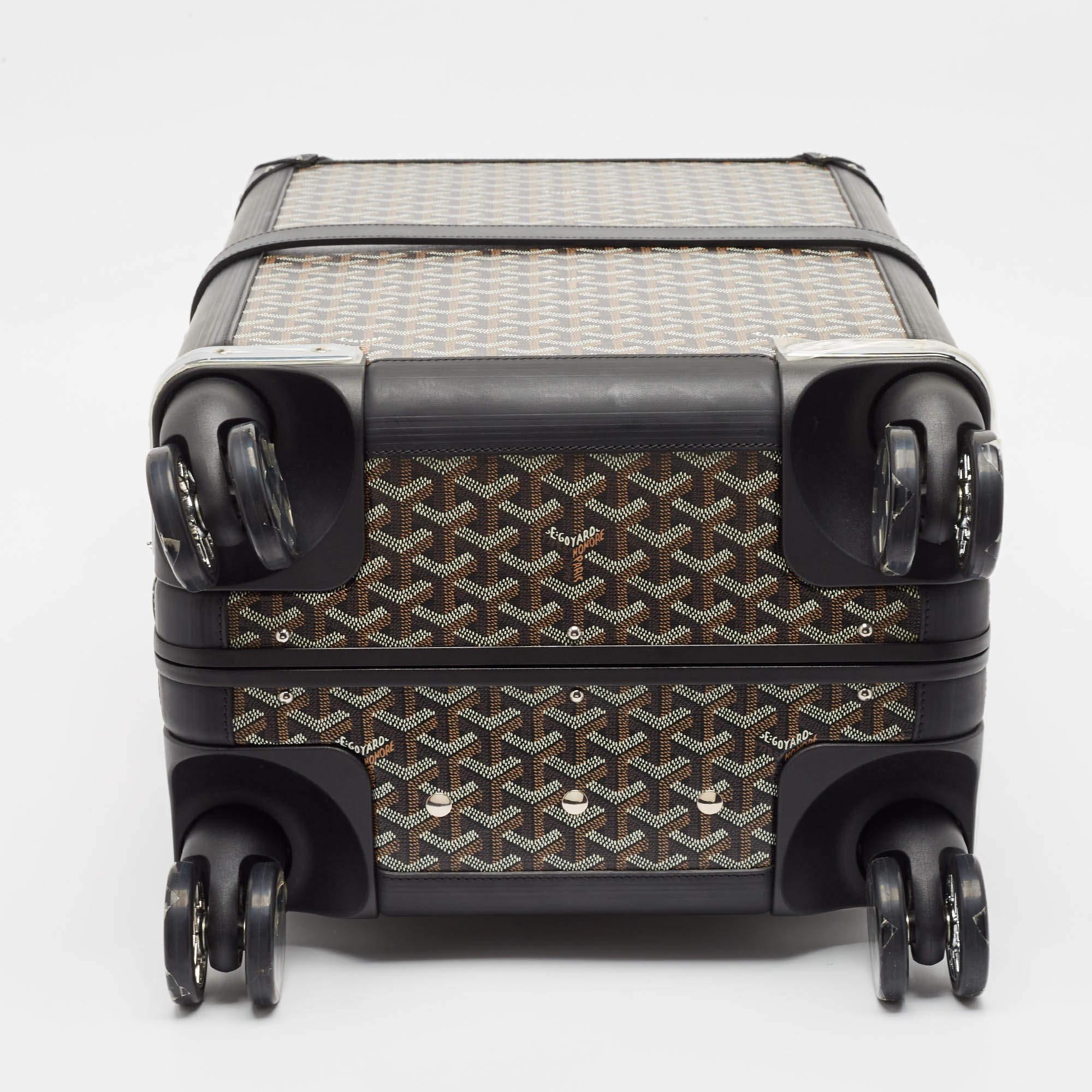 Goyard Black Goyardine Canvas and Leather Bourget PM Trolley 3