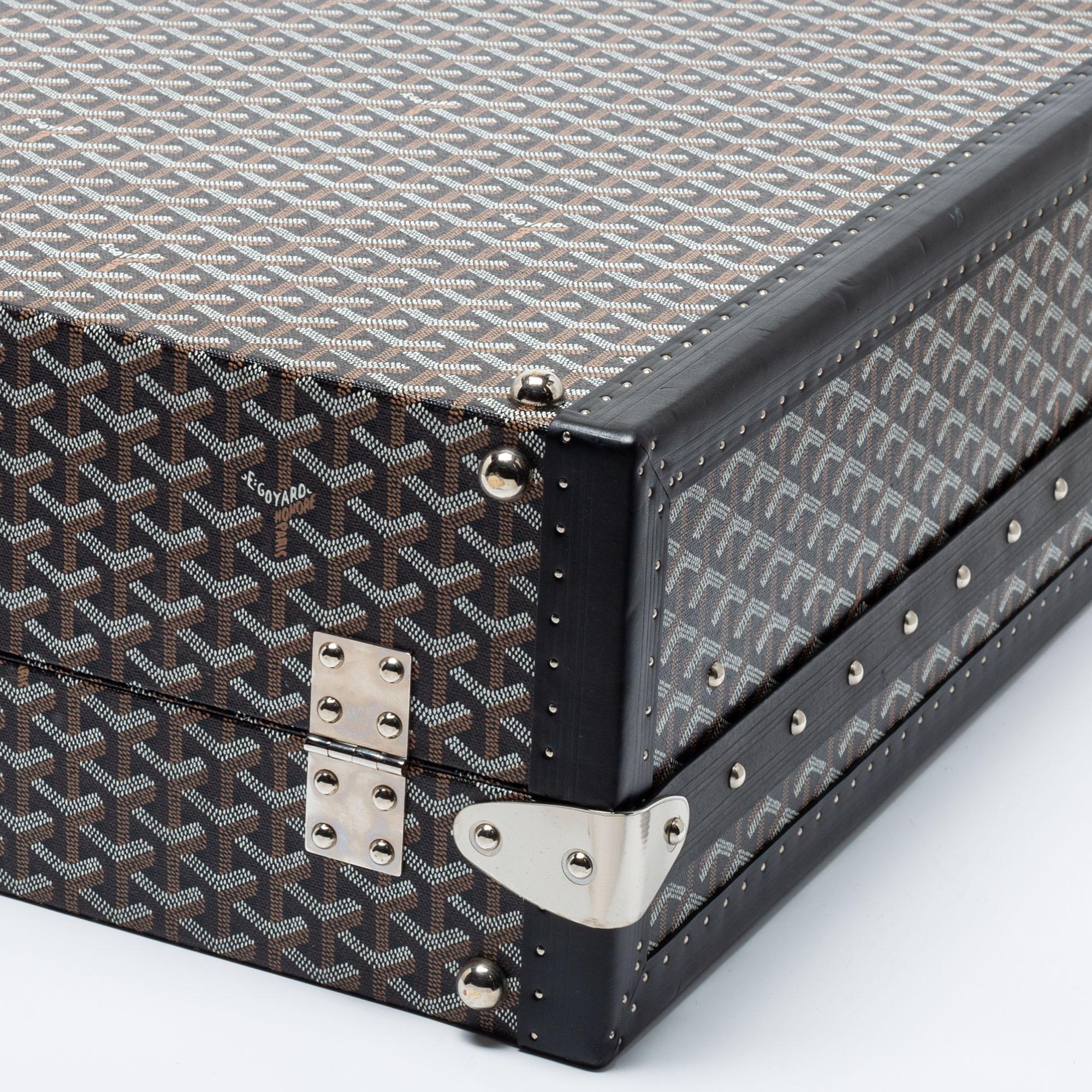 Goyard Black Goyardine Canvas And Leather Hotel 80 Grand Trunk Case 5