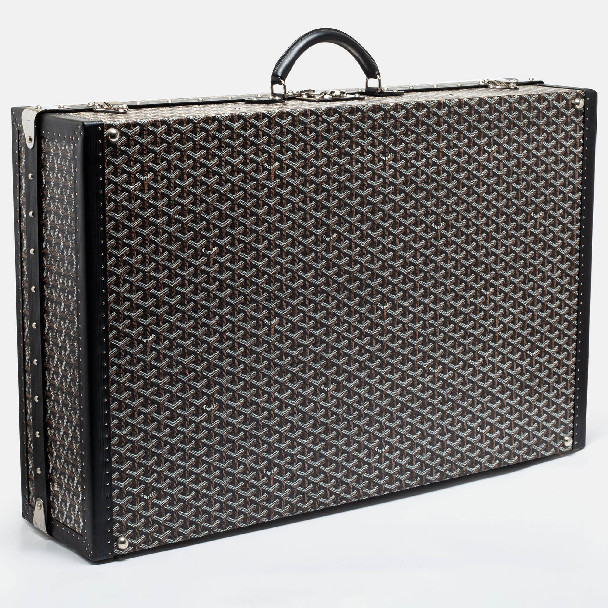 Goyard Black Goyardine Canvas And Leather Hotel 80 Grand Trunk Case In Good Condition In Dubai, Al Qouz 2