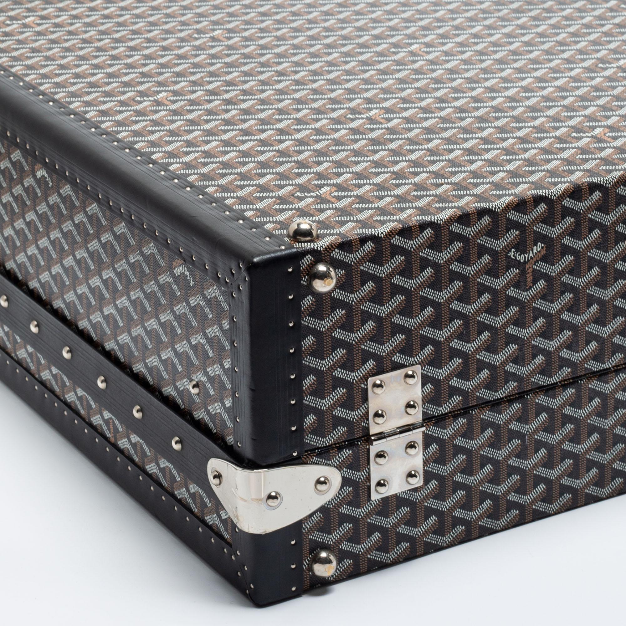 Goyard Black Goyardine Canvas And Leather Hotel 80 Grand Trunk Case 4