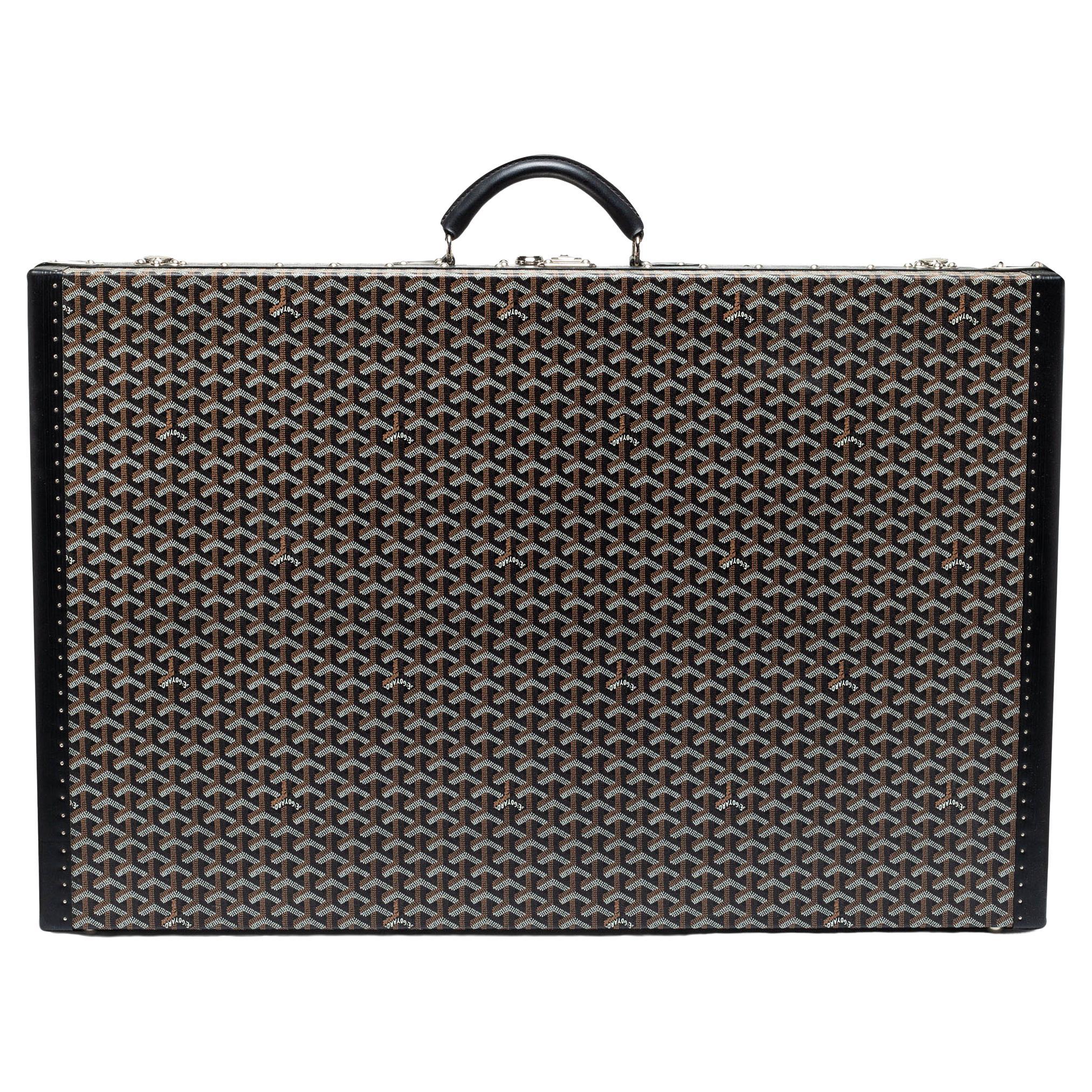 Goyard Black Goyardine Canvas And Leather Hotel 80 Grand Trunk Case