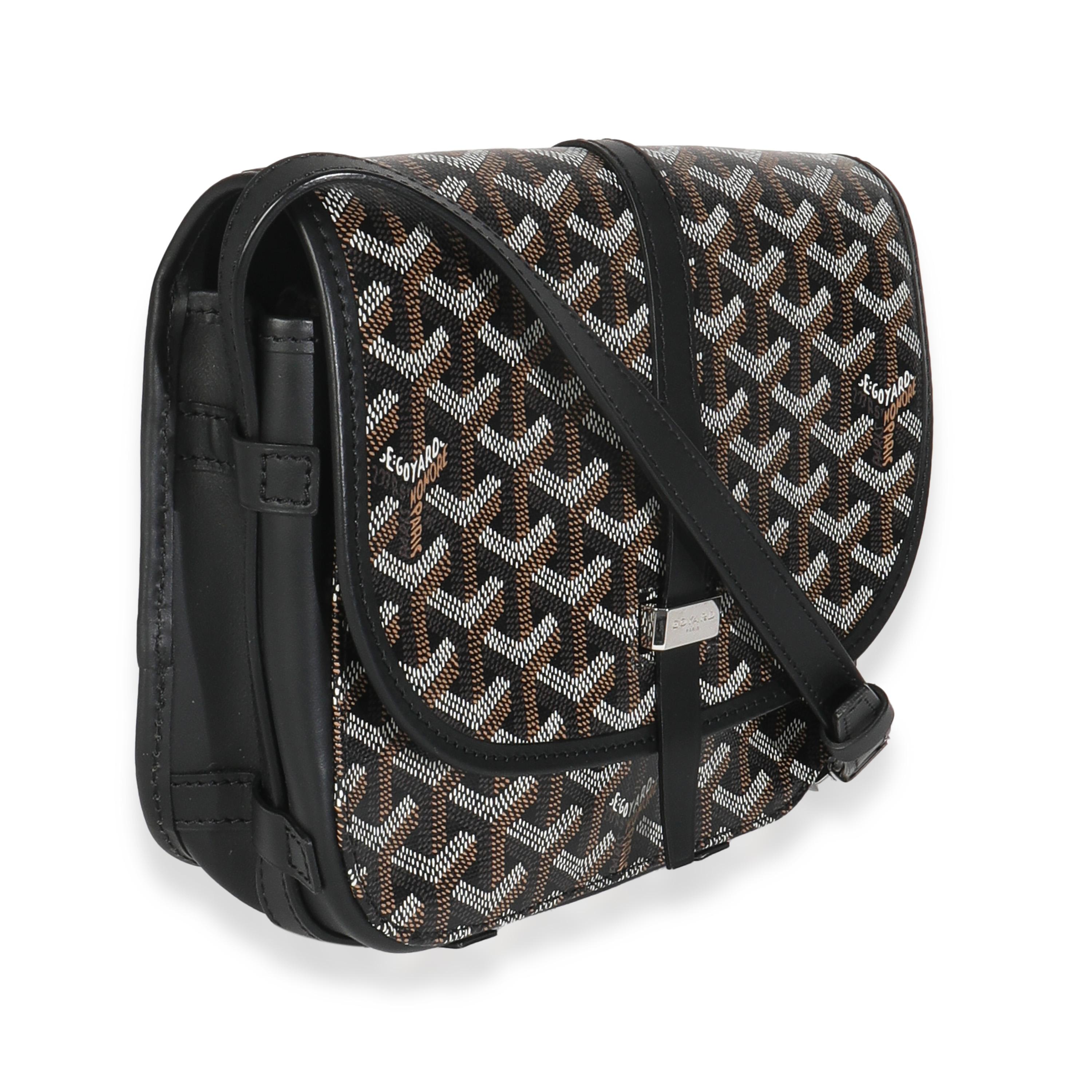 Noir Goyard Black Goyardine Canvas Belvedere PM Messenger en vente