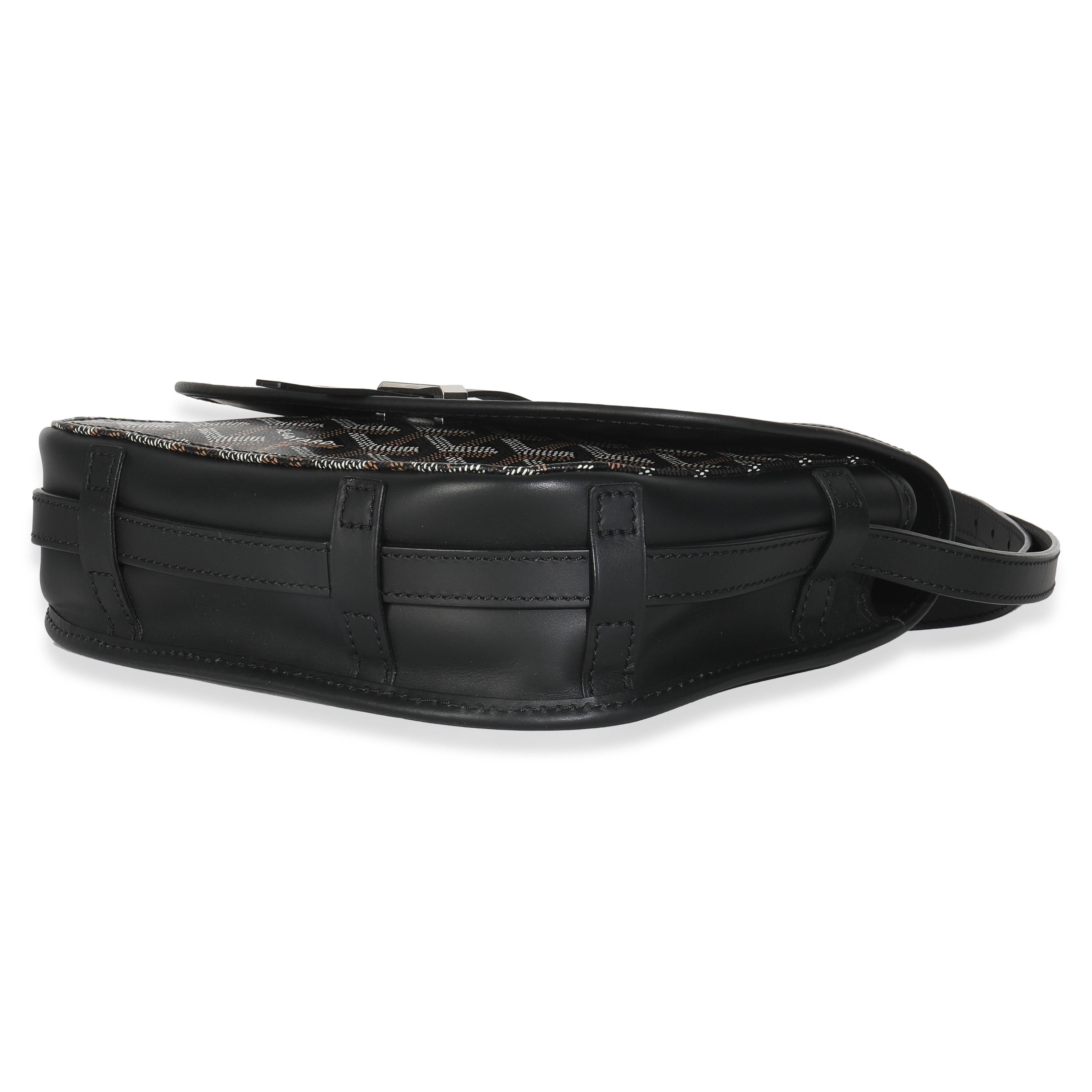 Goyard Black Goyardine Canvas Belvedere PM Messenger Pour femmes en vente