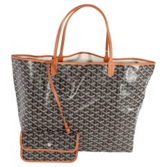 Goyard Schwarzes Goyardine Segeltuch & braunes Leder Saint Louis GM