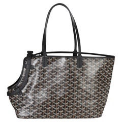 Goyard Black Goyardine Canvas Chien Gris Pet Carrier Tote