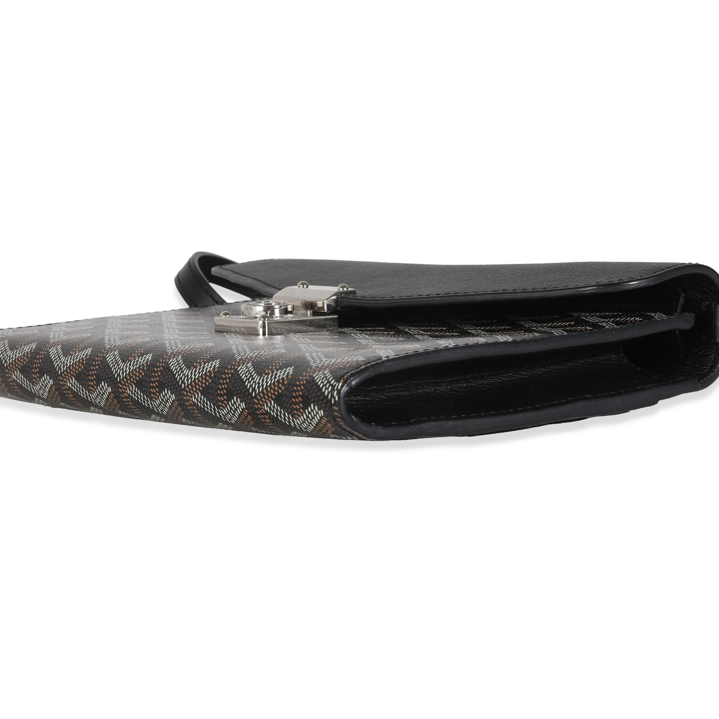 Goyard Black Goyardine Canvas Chypre Wallet Pouch For Sale 2