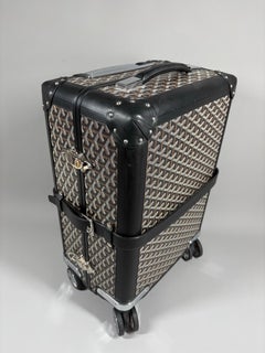 Goyard Schwarz Goyardine Canvas & Clamecy Rindsleder Bourget PM Trolley Koffer