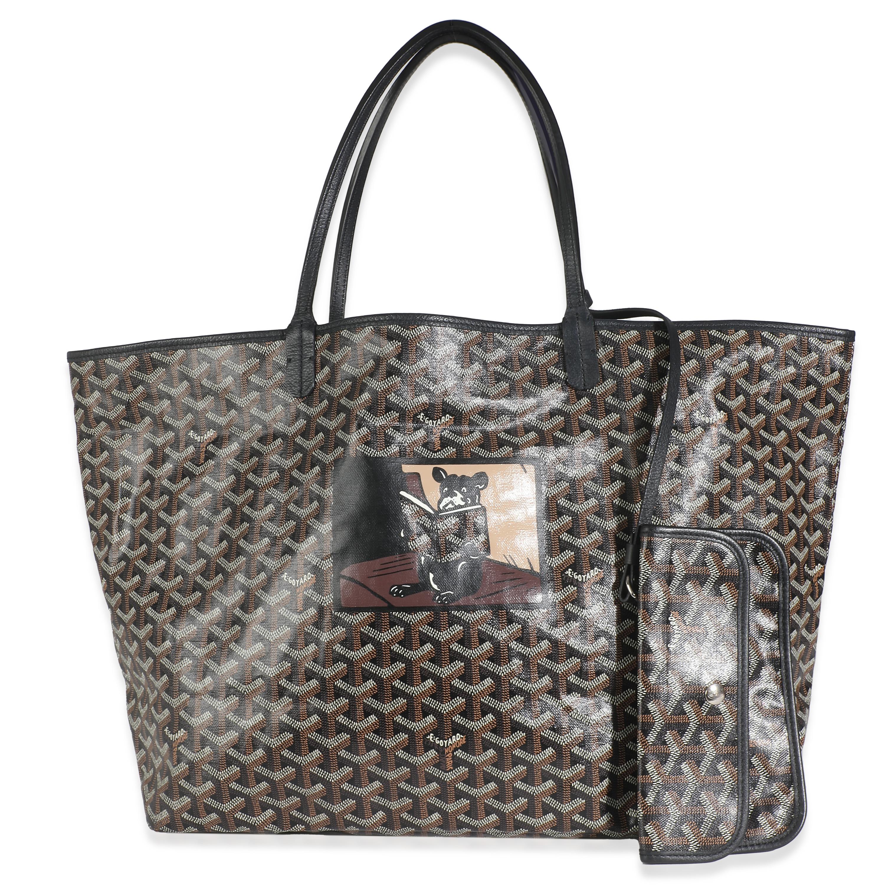 Goyard Black Goyardine Canvas French Bulldog Saint Louis GM For Sale