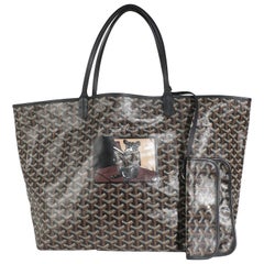 Used Goyard Black Goyardine Canvas French Bulldog Saint Louis GM
