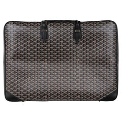 Goyard Black Goyardine Canvas Leather Majordome 60 Travel Luggage Trunk Bag