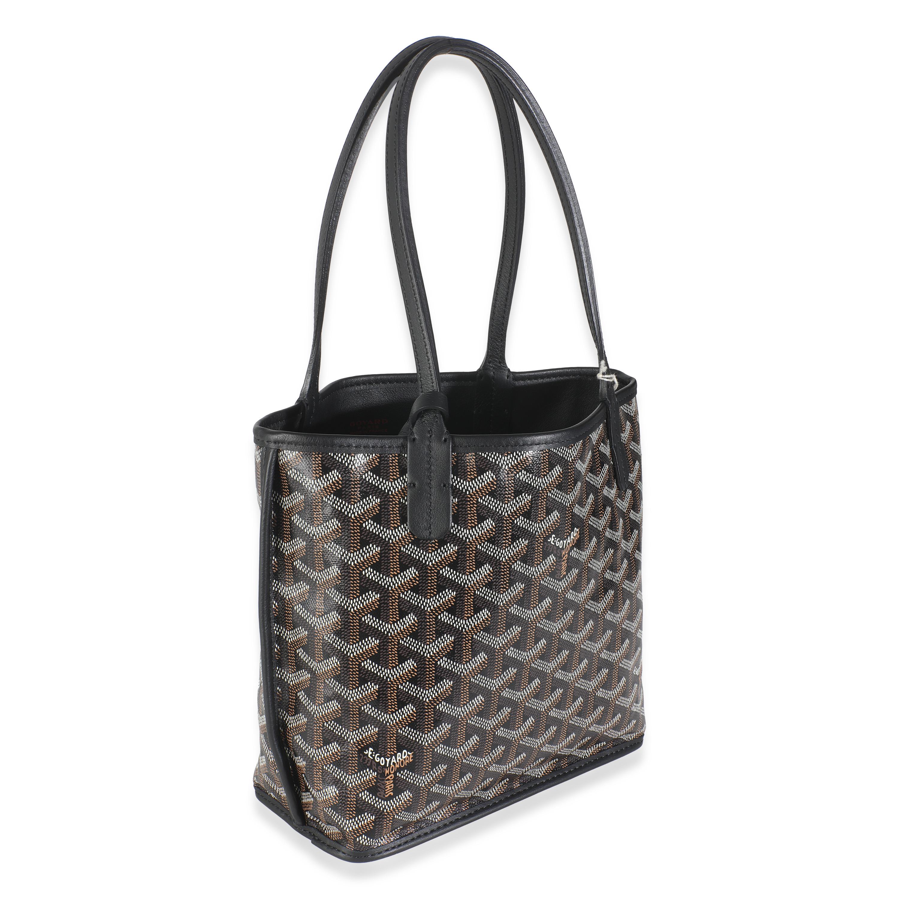 Goyard Lienzo Goyardine Negro Mini Anjou en Excelente estado para la venta en New York, NY