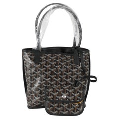 Goyard Black Goyardine Canvas Reversible Mini Anjou Tote