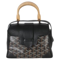Goyard, schwarzes Goyardine-Canvas, Saigon Souple Mini