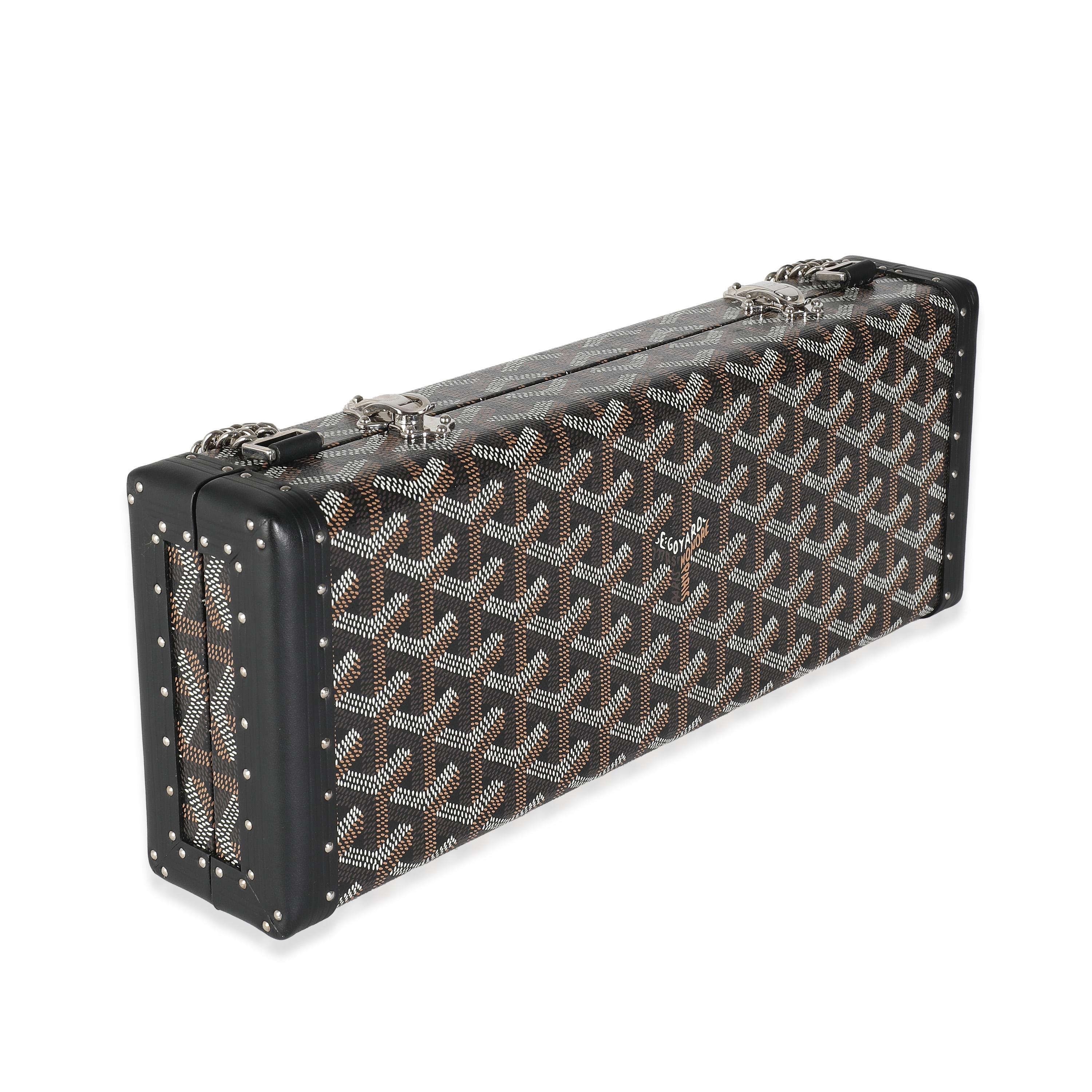Goyard Black Goyardine Canvas Saint Honore Trunk Clutch In Excellent Condition For Sale In New York, NY