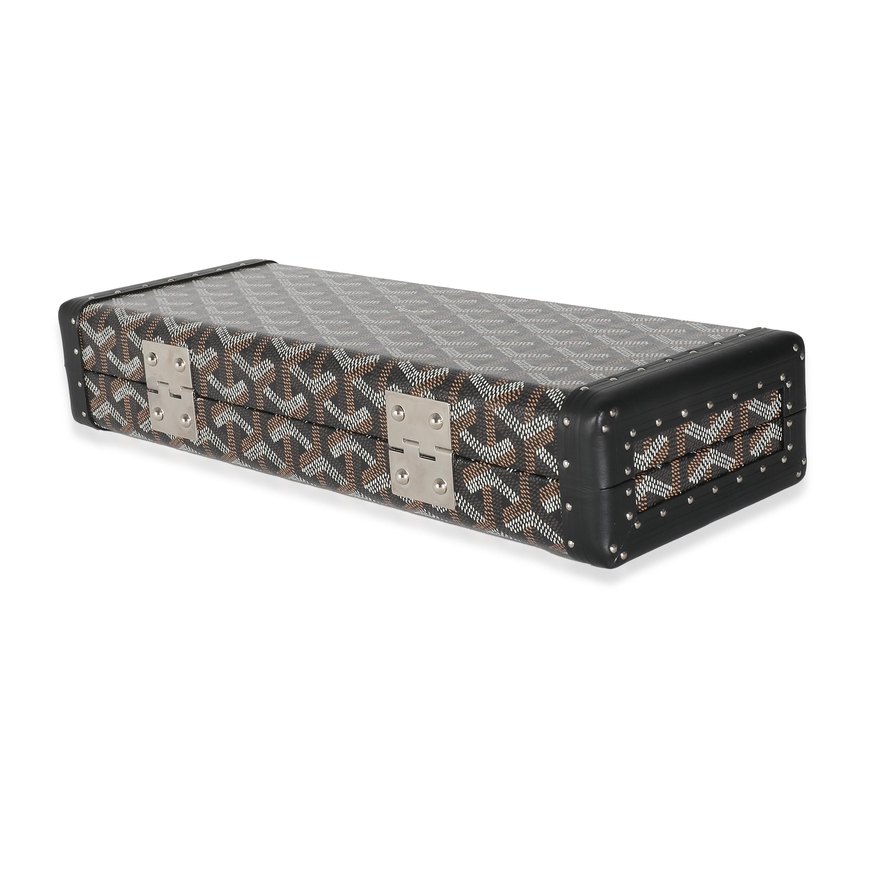 Goyard Black Goyardine Canvas Saint Honore Trunk Clutch For Sale 1
