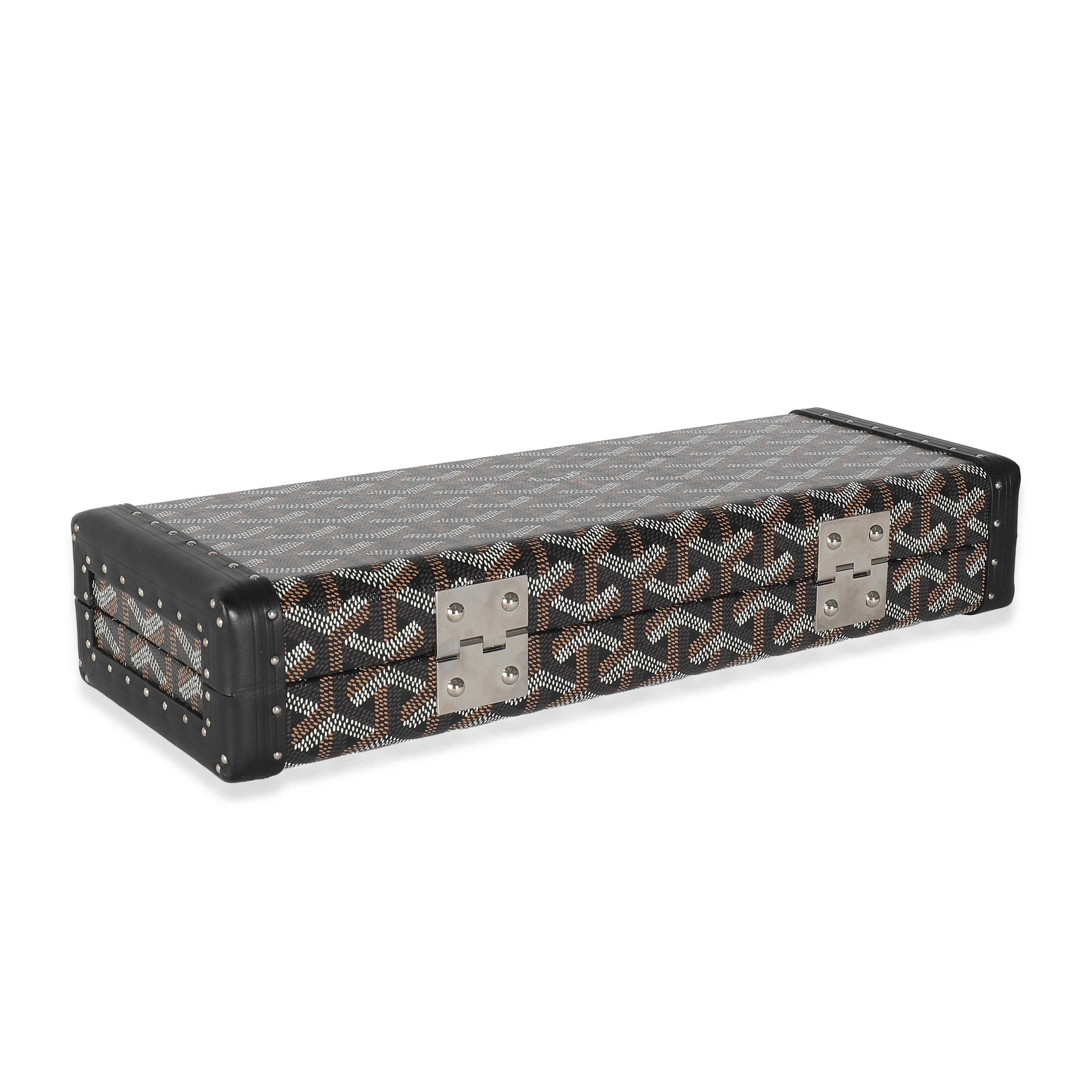 Goyard Black Goyardine Canvas Saint Honore Trunk Clutch For Sale 3