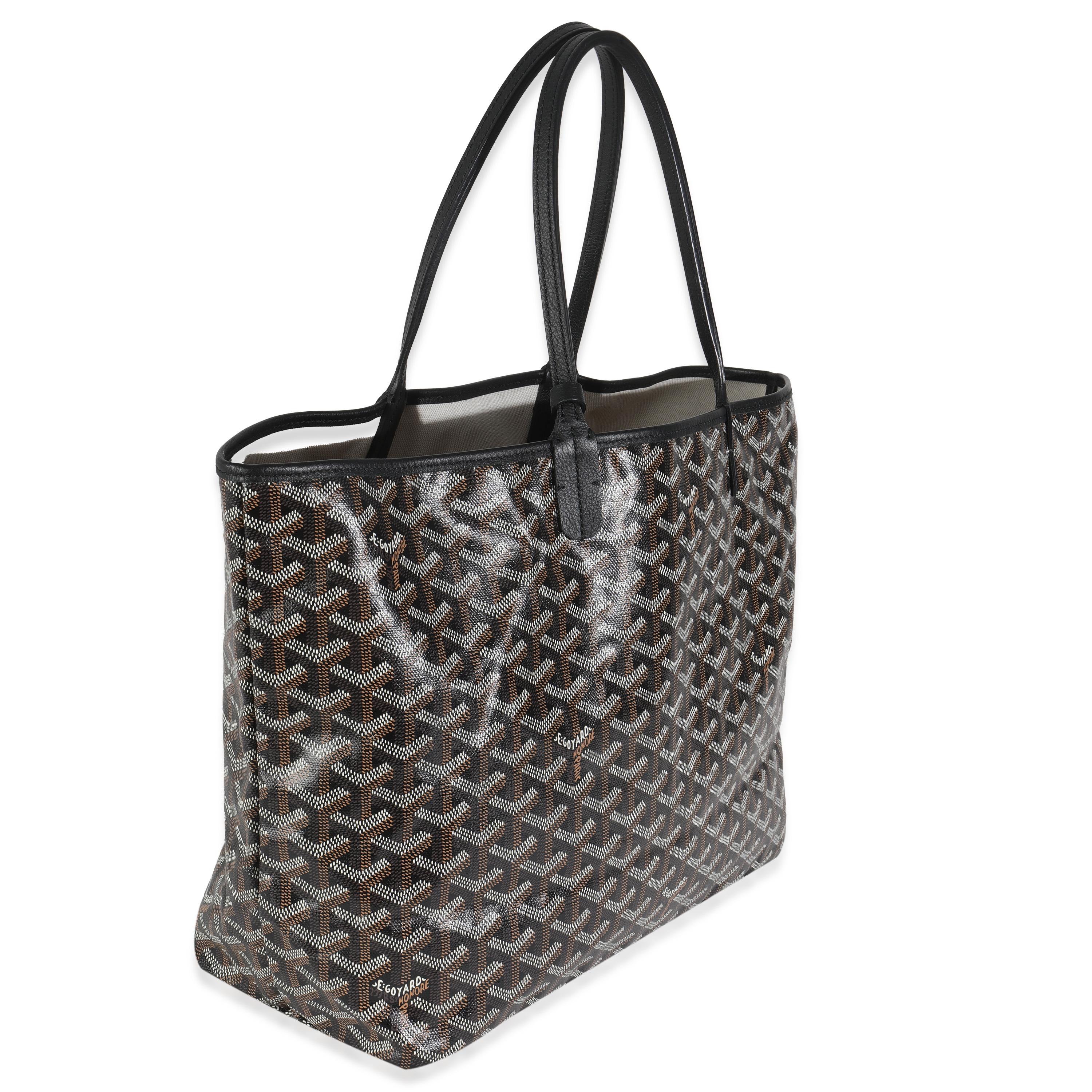 Goyard Black Goyardine Canvas Saint Louis PM In Excellent Condition For Sale In New York, NY