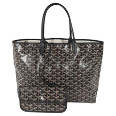 Goyard Goyardine Greige and Blue St. Louis PM Tote Bag Palladium Hardware