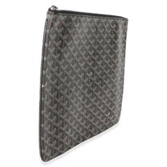 Goyard Black Goyardine Canvas Senat Pouch GM