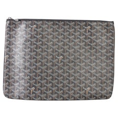 Goyard Black Goyardine Canvas Senat Pouch GM